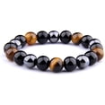 thumbnail image 1 of Pulsera de Triple Protección, Trae Suerte y Prosperidad, Pulsera de Obsidiana, Obsidiana Negra - Hematita - Ojo de Tigre - Pulseras de Piedra Adepaton HMJM345, 1 of 8
