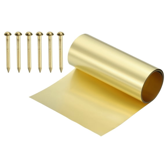 Uxcell Metal Film Brass Foil Plate, 38 Gauge x 3.1" x 39" H62 Metal Foil Plate Copper Strip Brass Roll for DIY Crafts Electrical Repairs DIY Projects Grounding, Brassy(3.1" Width)