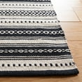 thumbnail image 4 of SAFAVIEH Montauk Faith Striped Cotton Area Rug, Black/Ivory, 3' x 5', 4 of 9