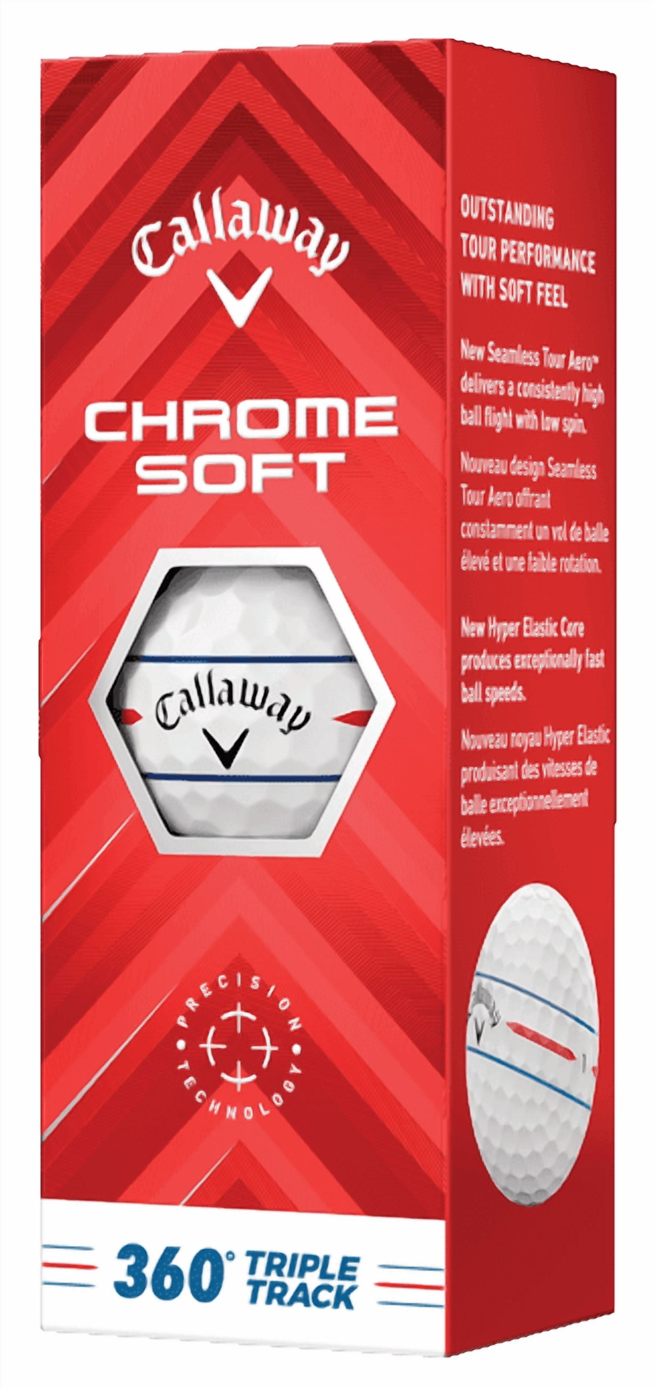 (2 pack) Callaway Golf 2024 Chrome Soft 360 Triple Track Golf Balls (White) 12pk