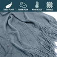 Dusty Blue Knit Throw Blanket