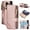 Rosegold, variant on TECH CIRCLE Flip Wallet Case for Galaxy Z Fold 4 (2022) with Wrist Strap Lanyard, Built-in S Pen Holder/Hand Strap/Kickstand, PU Leather Lightweight Case with 6 Card Slots/Zipper Pocket, Rosegold