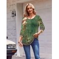 thumbnail image 6 of Zeagoo Womens Blouses Womens Tops Casual Crew Neck Shirts Basic Tees Business Work Blouses Beach Vacation Clothes for Women Green, 6 of 6