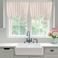 thumbnail image 4 of Pink Lines Tie Up Curtains for Windows, Adjustable Balloon Window Shades, Modern Vertical Striped Farmhouse Vintage Kitchen Window Treatments Farmhouse Short Curtains with Rod Pocket 42"x45", 4 of 8