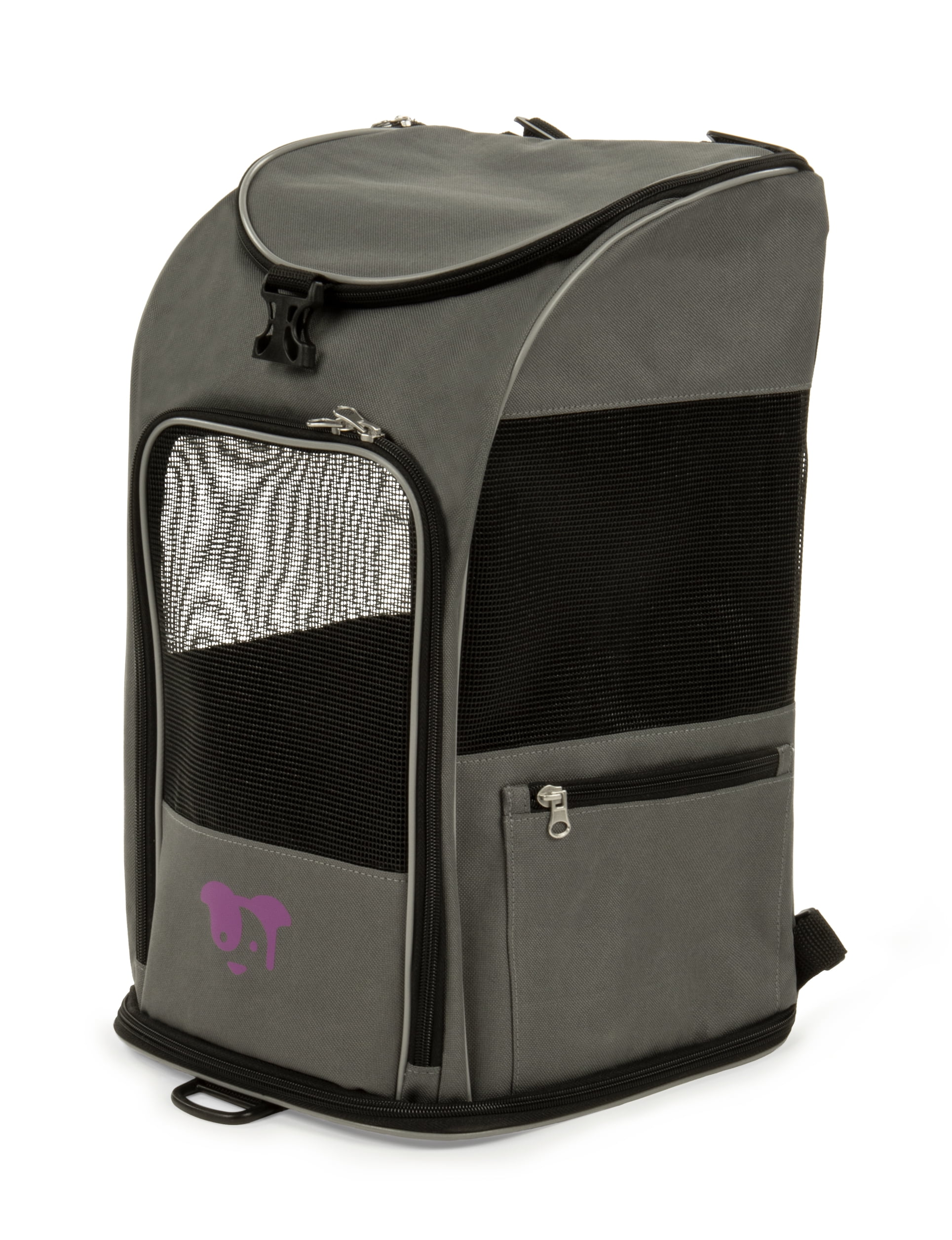 TrustyPup 2-in-1 Pet Backpack Travel Carrier, Airline Approved & Guaranteed  On Board, Gray, Medium 