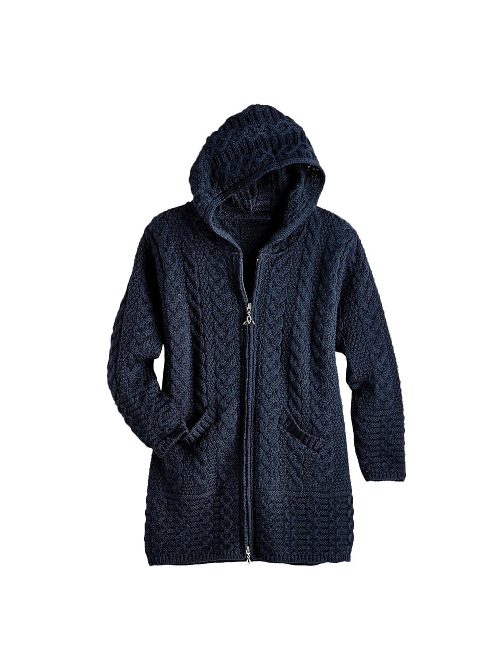 West End Knitwear West End Knitwear Women's Hooded Cardigan Sweater 100 Merino Wool Zip