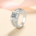 thumbnail image 4 of Moissanite Engagement Rings for Men 1ct Round Cut D Color VVS1 Sterling Silver Diamond Rings Moissanite Wedding Rings for Men with Certificate, 4 of 9