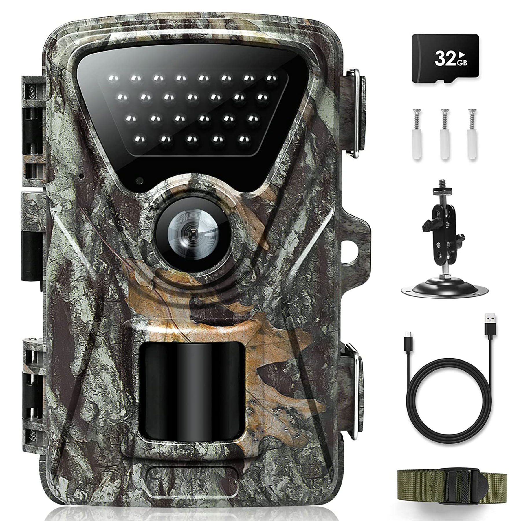 2.7K 28MP Infrared Trail Cameras, UCANFIX 1520P 512G Wildlife Camera
