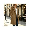 thumbnail image 6 of Zynoxe Womens Jackets With Side Pockets Classic Notched Lapel Button Winter Jackets for Women Relaxed Mid‑Length Long Sleeve Coat Versatile Solid Color Casual Overcoat 2XL, 6 of 7
