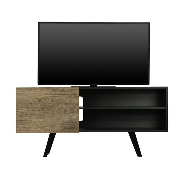 Centro de Entretenimiento Hogare Madrid para TV de hasta 55 Negro Puerta Rustik Wood
