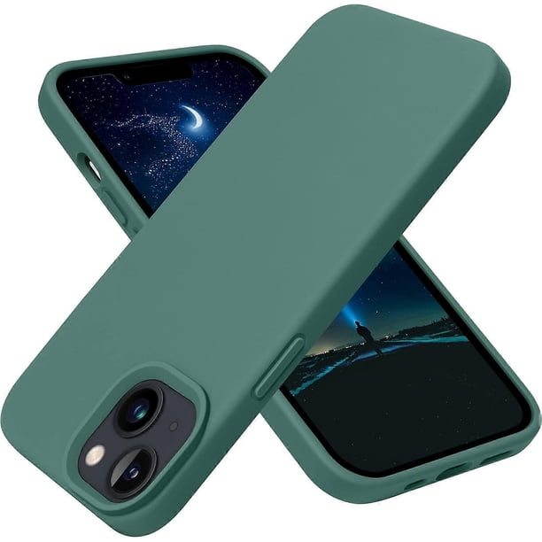 Designed for iPhone 13 Phone Case, Silicone Shockproof Slim Thin Phone Case for iPhone 13 6.1 inch Midnight Green