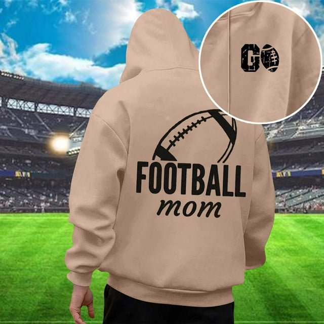 MHFRRA Sudadera con Capucha Informal para Hombre, Estilo Holgada, con Estampado de Fútbol, Cómoda y Cálida para Uso Diario En Otoño E Invierno Caqui
