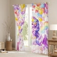 thumbnail image 4 of Feelyou Dreamy Purple Unicorn Black Out Curtains for Kids, Cartoon Love Heart Flower Curtains Pack of 2 (42x63 Each), Kawaii Anime Animal Bedroom Curtains, Living Room Curtains Decor, 4 of 7