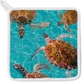 thumbnail image 5 of Dreamtimes Oven Mitts and Pot Holders with Chef Apron 3Pcs Set Turtles Non Slip Heat Resistant Gloves for Baking Cooking BBQ, 5 of 7