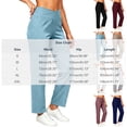 thumbnail image 3 of SeekIslan Women's Crossover Yoga Pants V Waist Straight Leg Pants with Pockets for Gym and Casual Daily, 3 of 6