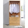 thumbnail image 5 of Hodedah 2 Door Armoire with 2 Drawers and Clothing Rod in Beech, 5 of 6