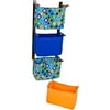 Wall-Mount Storage Bins, Pink and Blue