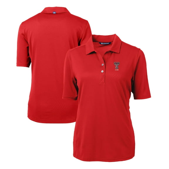 Women's Cutter & Buck Red Texas Tech Red Raiders Alumni Virtue Eco Pique Recycled Polo