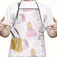 thumbnail image 2 of Princess Unicorn Pattern Apron-Garden Aprons for Women with Pockets-Cotton Linen Waterproof Kitchen Cooking Gardening Aprons Adjustable for Kitchen,Cooking,BBQ and Salon 33x27 Inch, 2 of 7