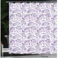 thumbnail image 3 of Ambesonne Paisley Shower Curtain, Ikat Style Vintage Eastern, 69"Wx70"L, Pale Lavender, 3 of 4