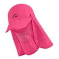 thumbnail image 3 of Sombrero de pesca plegable, gorra para el sol para hombres y mujeres, sombrero de ala ancha con tapa para el rostro y solapa para el cuello para senderismo y ciclismo, color rosa y rojo., 3 of 12