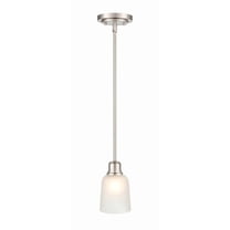 Millennium Lighting Amberle 1 Light Brushed Nickel Pendant with Frosted White Glass Shade