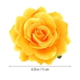 thumbnail image 4 of 2 en 1 pinzas para el cabello horquilla de flor rosa grande artificial broche de flores para fiesta de mujeres (amarillo), 4 of 5