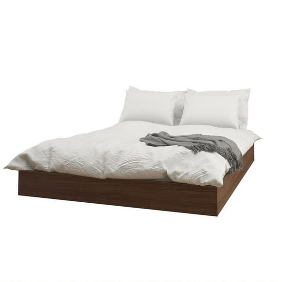 Nexera Alibi Queen Size Platform Walnut Bed