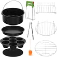 thumbnail image 1 of MasteelfCA 9pcs 8 Inch Air Fryer with Non-Stick Cake Pan Kitchen Tools Set Air Fryer Kit, 1 of 8