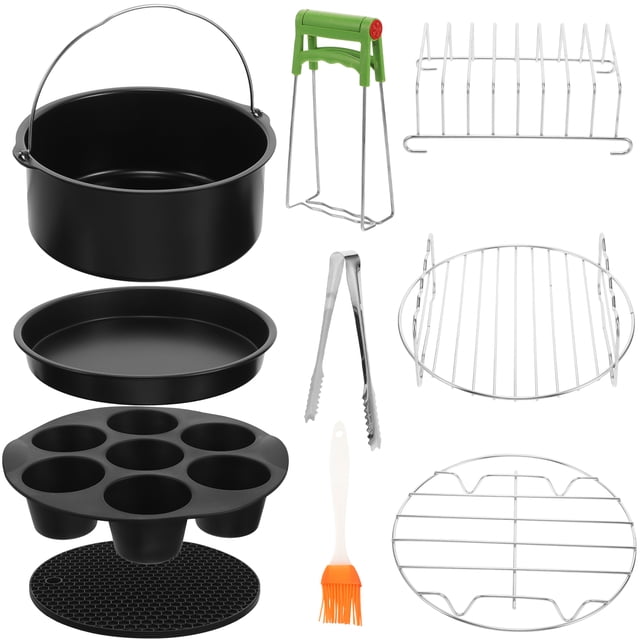 MasteelfCA 9pcs 8 Inch Air Fryer with Non-Stick Cake Pan Kitchen Tools Set Air Fryer Kit