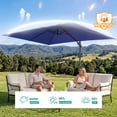 thumbnail image 2 of FOROUTIA 10x13ft DarkBlue Cantilever Patio Umbrella, 360° Rotation Offset Umbrella with 4-Level Tilt, Double Top UV50+ Waterproof Outdoor Umbrella for Pool, Backyard, Garden, Deck, 2 of 7