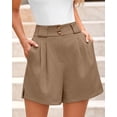 thumbnail image 4 of Pantalones cortos KIRUNDO elegantes casuales de verano elásticos de cintura alta para mujer, 4 of 9