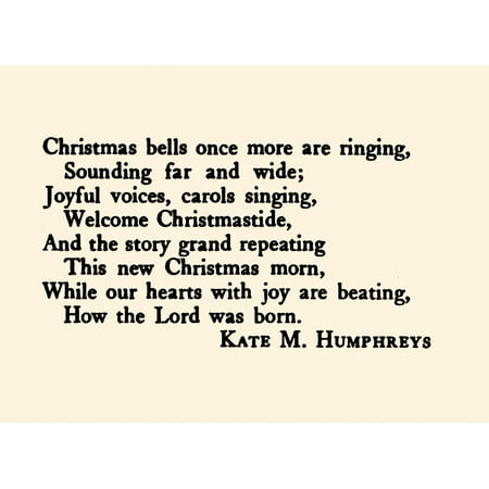 Merry Christmas to you my Friend 1907 Christmas Bells Canvas Art - Kate M Humphreys (18 x