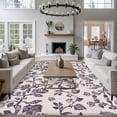 thumbnail image 4 of Farmhouse Purple Large Area Rugs for Bedroom Living Room, Soft Non Slip Carpet Bedside Rug, Vintage Flower Leaf Botanical Plant Rectangular Floor Cover Kitchen Accent Rug 8'x10' for Office, 4 of 9