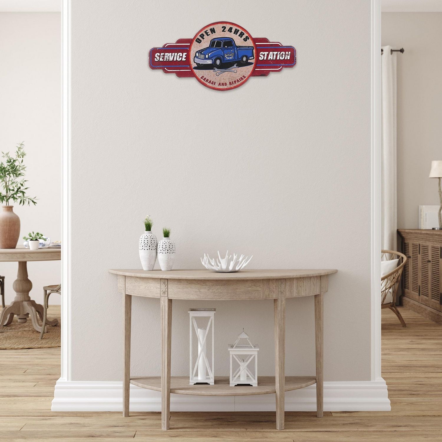 IH Casa Decor Embossed Metal Wall Sign Service Station