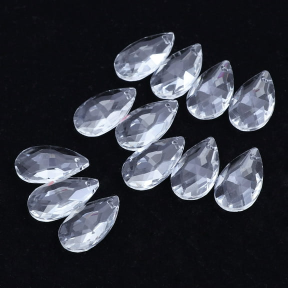 Raindrops  12 Pcs Chandelier Decoration Glass Bead Curtain Pendant