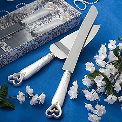 

Gifts Infinity Wedding White Cake Knife and Server Set (2401)