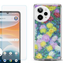 Phone Case for Cricket Icon Pro 2026, with Screen Protector, by OneToughShield - Chrysanthemums