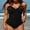 Black, variant on Alove Women's Ruffle-Trim V Neck One Piece Swimsuit Tie Back Beach Swimwear Bathing Suits Monkini