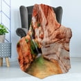 thumbnail image 4 of Americana Soft Flannel Fleece Blanket, Elves Chasm Colorado River Plateau Creek Grand Canyon Image Print, Cozy Plush for Indoor and Outdoor Use, 60" x 80", Pale Brown Scarlet Green, by Ambesonne, 4 of 5