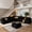 Black(Plush Corduroy Fabric), variant on Ovios 130" Modular Sectional Sofa V Shaped Couch with Ottoman 8-Seater Extra Deep Seat Convertible Cloud Couches for Living Room, Gray