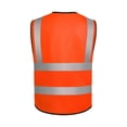 thumbnail image 6 of purcolt Womens High Visibility Reflective Safety Vest V Neck Zipper Workwear Waistcoat with with ID Pocket Orange Free Size, 6 of 7