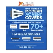BUILDMART - 30x12 Modern AC Vent Cover - Decorative White Aluminum Air Vent - Standard Linear Slot Diffuser - Heating and Cooling Register Grille for Ceiling, Walls & Floors - Texas Buildmart
