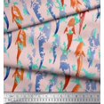 thumbnail image 2 of Soimoi Pink polyester Crepe Fabric Fish Ocean Decor Fabric Printed Yard 52 Inch Wide, 2 of 2