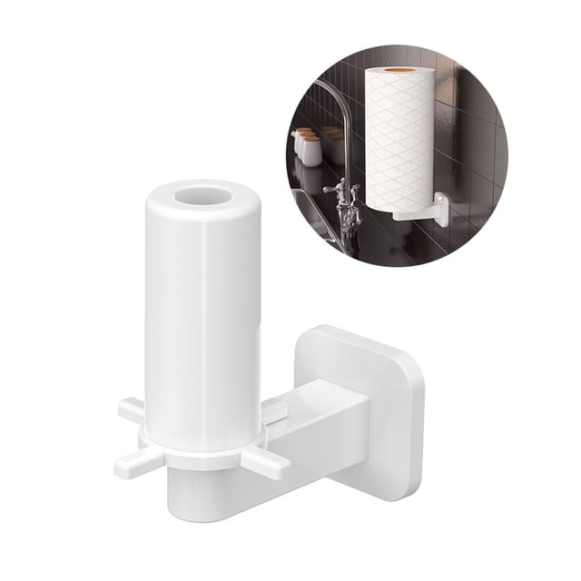 Oleegame 1PC Spoon And Lid Rest Simple Style Kitchen Toilet Storage Paper Towel Rack Wall-Mounted Plastic NEW White
