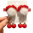 thumbnail image 1 of Accessoires Cheveux Rouges Nouvel An 2026 Nouveau Style Pince à Nœud Mignonne Épingle à Cheveux en Peluche Ornement Cheveux Paire, 1 of 8