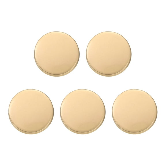 Uxcell 5pcs Metal Round Buttons 12mm Alloy Flat Sewing Buttons, Matte Gold