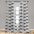 thumbnail image 5 of Ambesonne Animal Curtains, Dotted Fish Retro Fauna, Pair of 28"x95", Grey White, 5 of 5