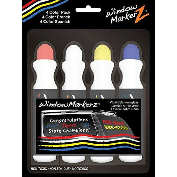 Chroma 000144 4 Color Pack Window Markerz - 2.05 oz.