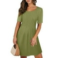 thumbnail image 6 of Erwazi Summer Flowy Dresses for Women Short Sleeve Crewneck Swing Mini Dress Casual Tiered Tshirt Dress with Pockets, 6 of 9
